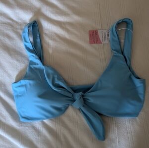 Lou Swim Tori Top Blue Tie Front